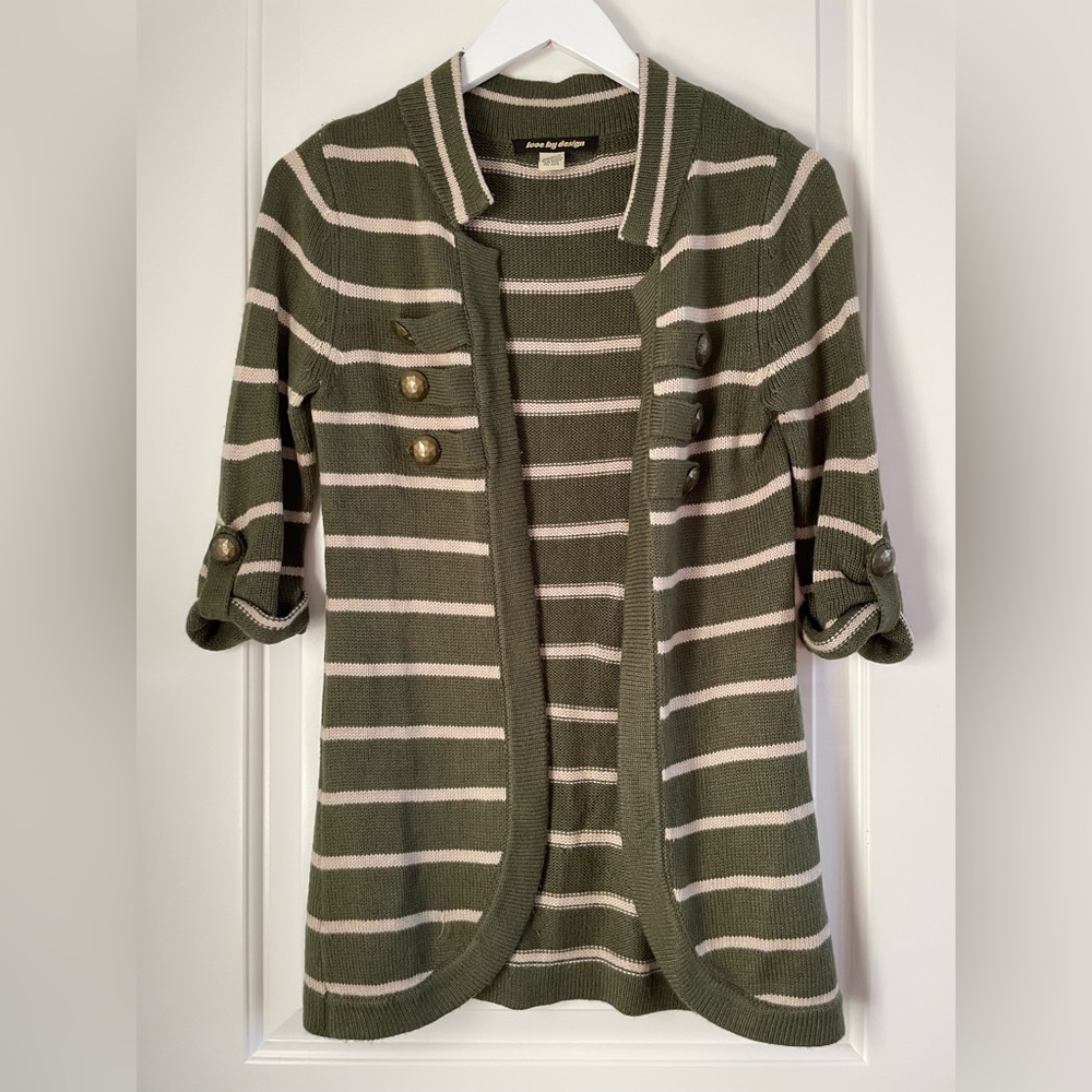 Stripped button cardigan